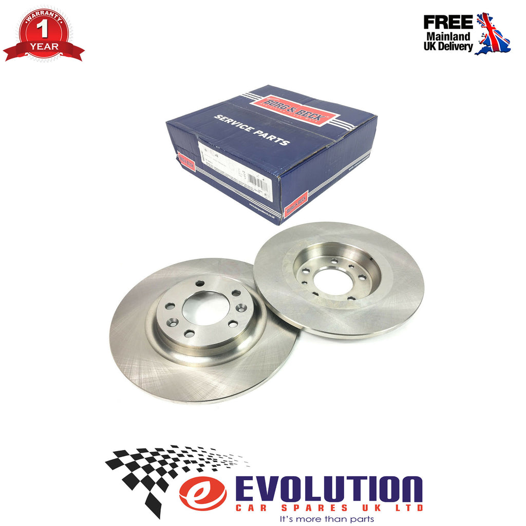 A PAIR OF BORG & BECK REAR BRAKE DISCS FITS PEUGEOT 607, 407 2004 ONWARDS 4249C1