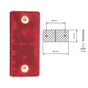 Trailer Truck Lorry Bus Rectangular Red Reflector With Two Mounting Holes