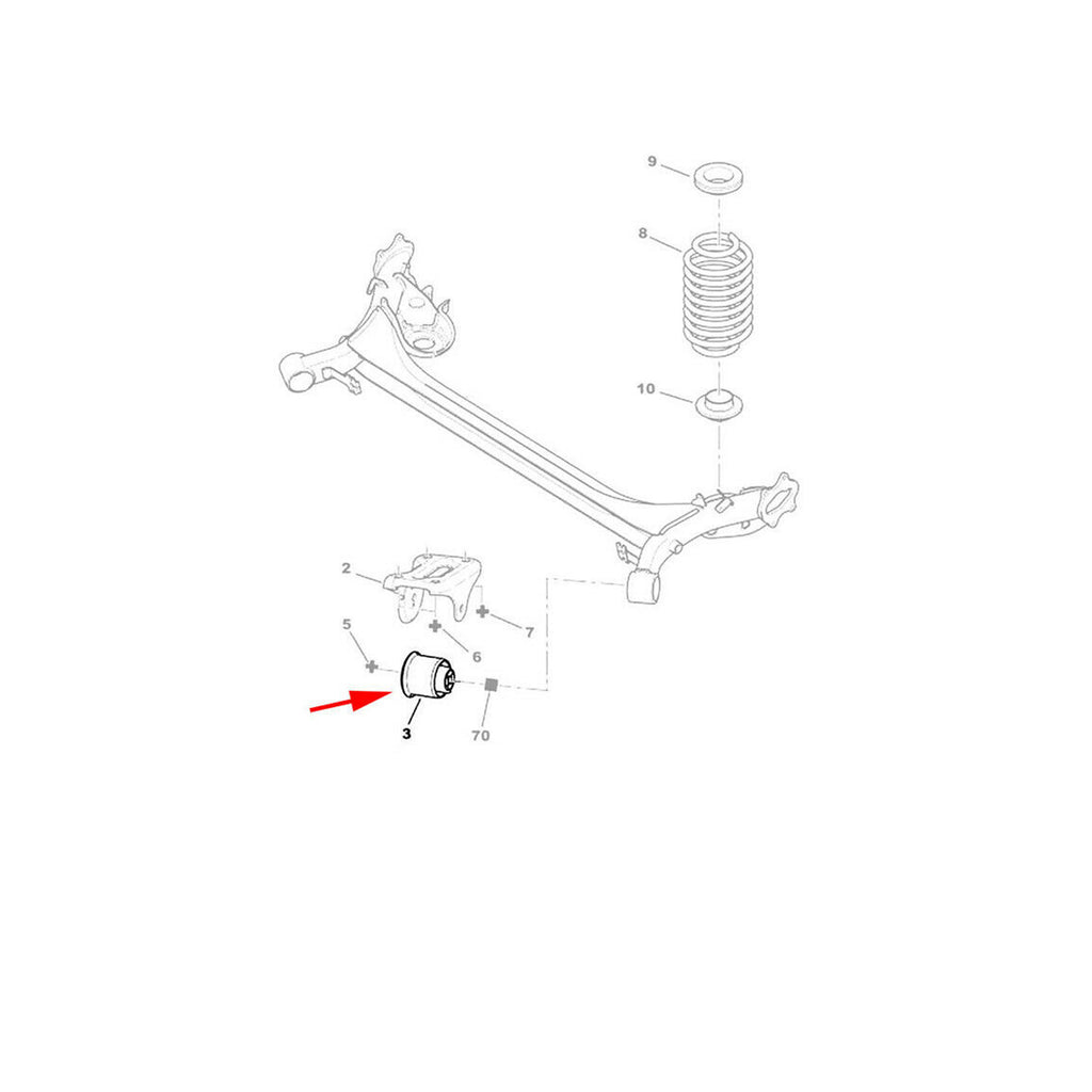 Rear Suspension Subframe Axle Hub Carrier Bush Peugeot 307 Citroen C4 5131A4