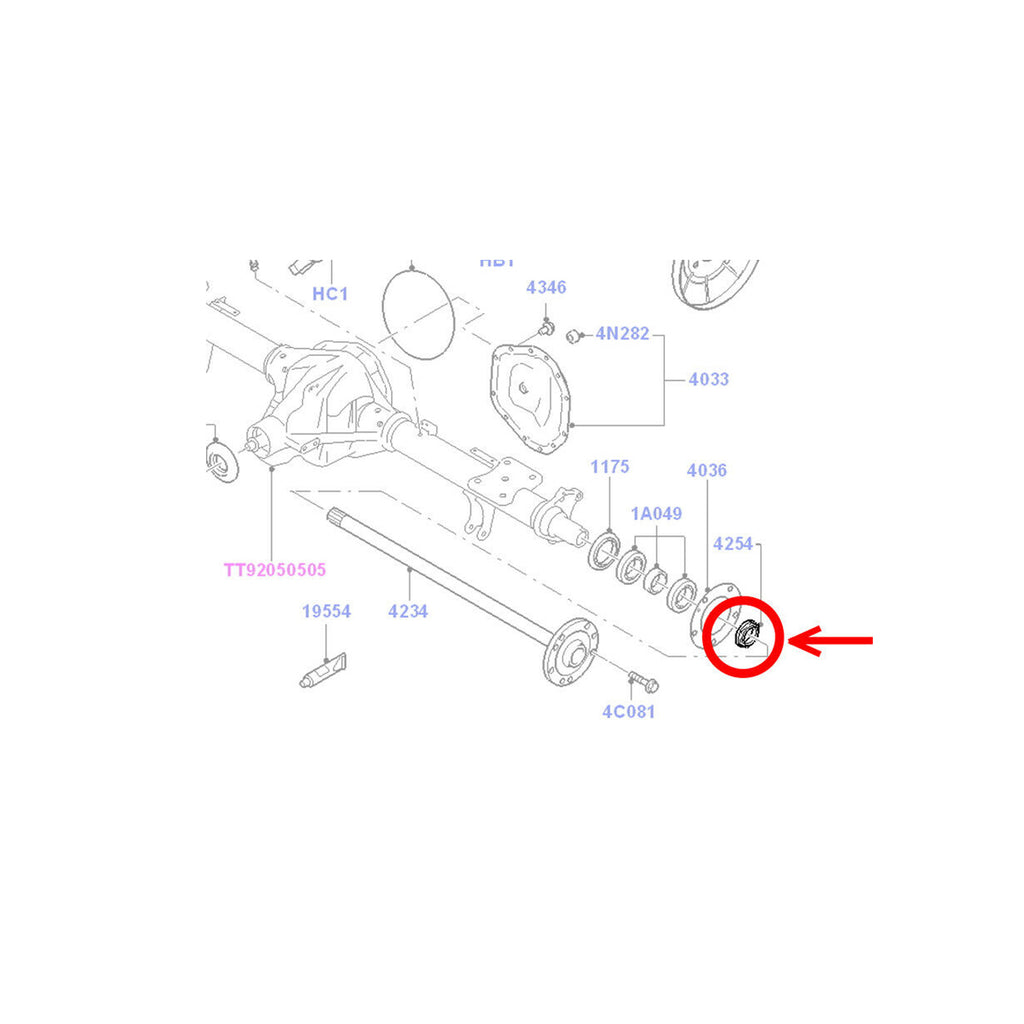 Ford Transit MK7 Left Rear Axle Hub Bearing Nut Yellow 5036875