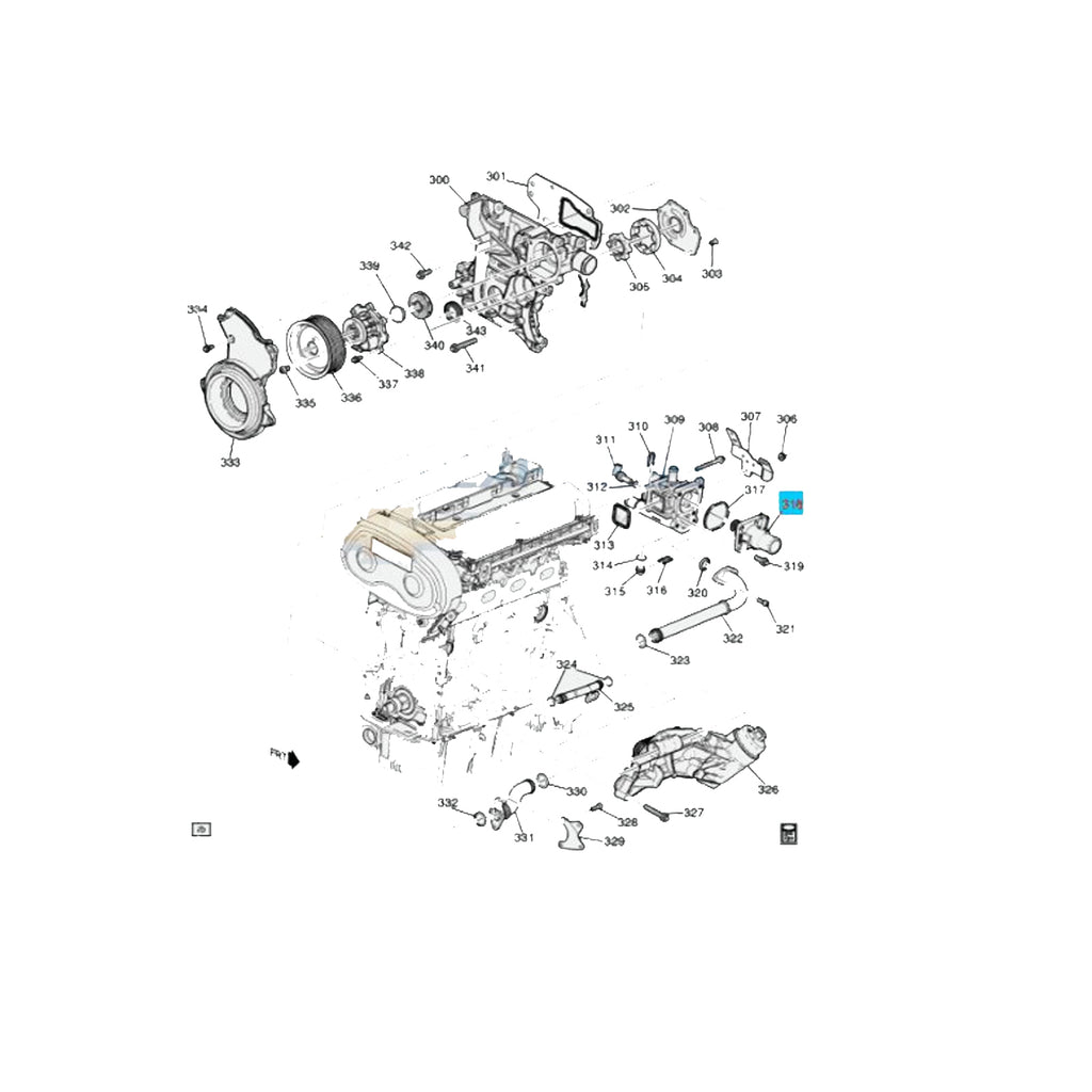 Astra Thermostat Housing Kit With Sensor Chevrolet Aveo 2005 ON 55564891