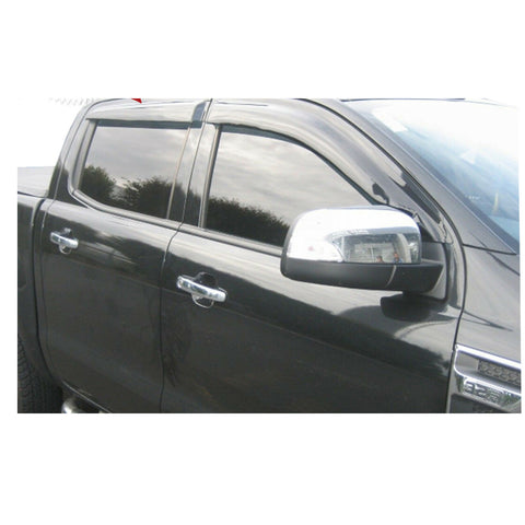 Ford Ranger Wind Rain Sun Smoke Deflectors 4 Pcs Set  2012 to 2022