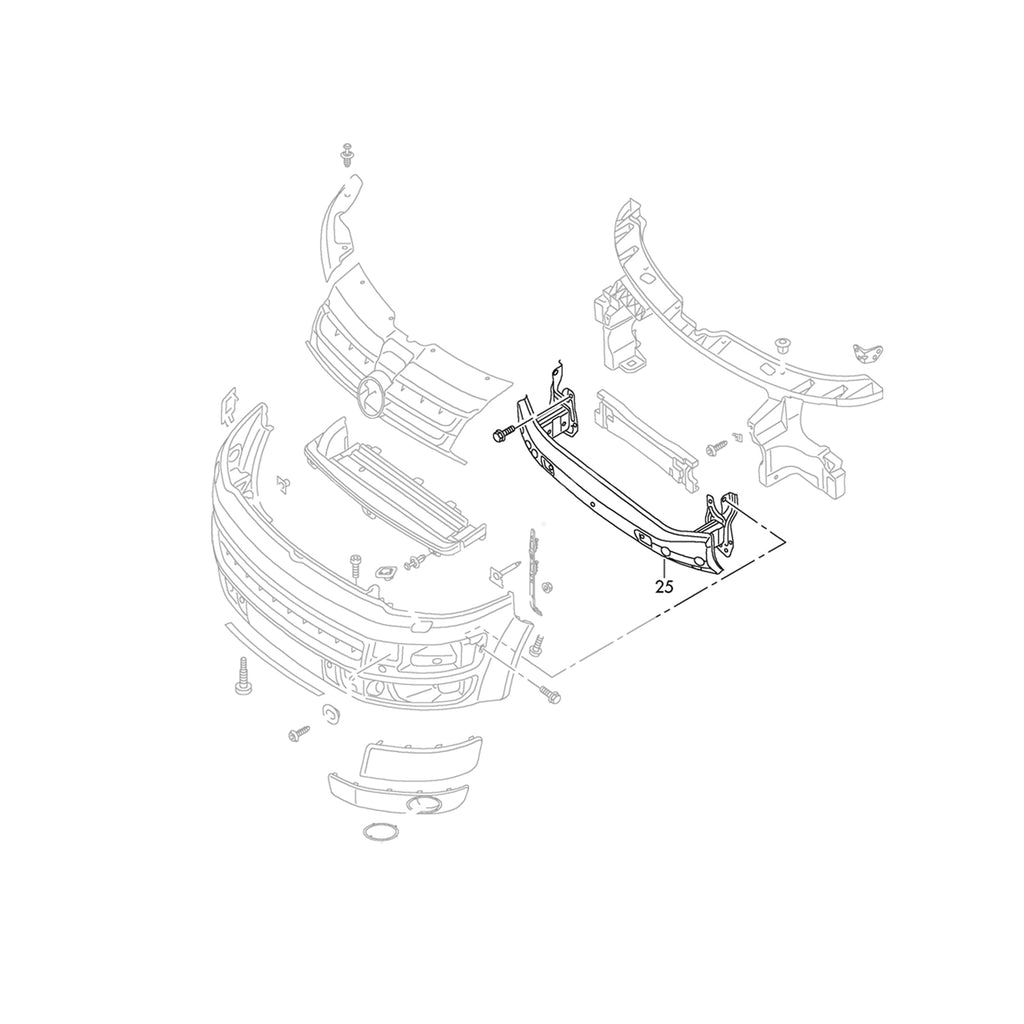 VW Transporter T7 Front Bumper Reinforcer 2015 Onwards 7E0807109K