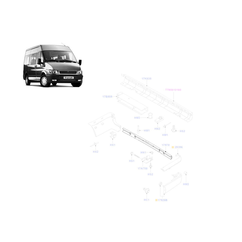 Ford Transit Rear Bumper Reinforcement Panel Bar 2000 to 2014 YC1517970AE