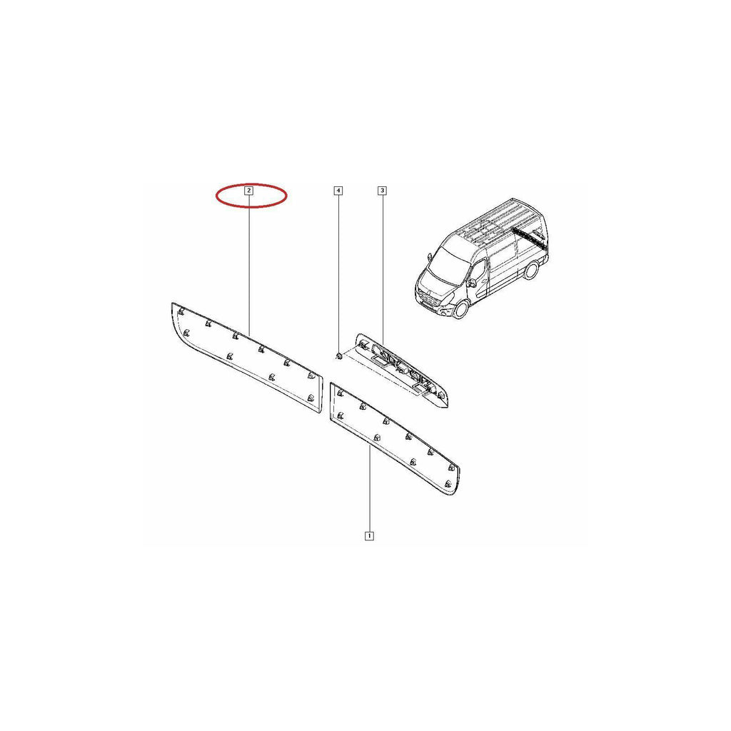 Renault Master III Trunk Door Band Right Side Vauxhall Movano 908520001R