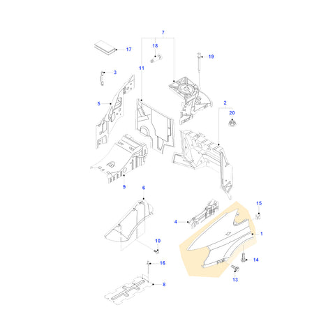 Ford Transit MK6 Front Right Wing Fender Panel 00 to 06 4469784  YC1516015AT
