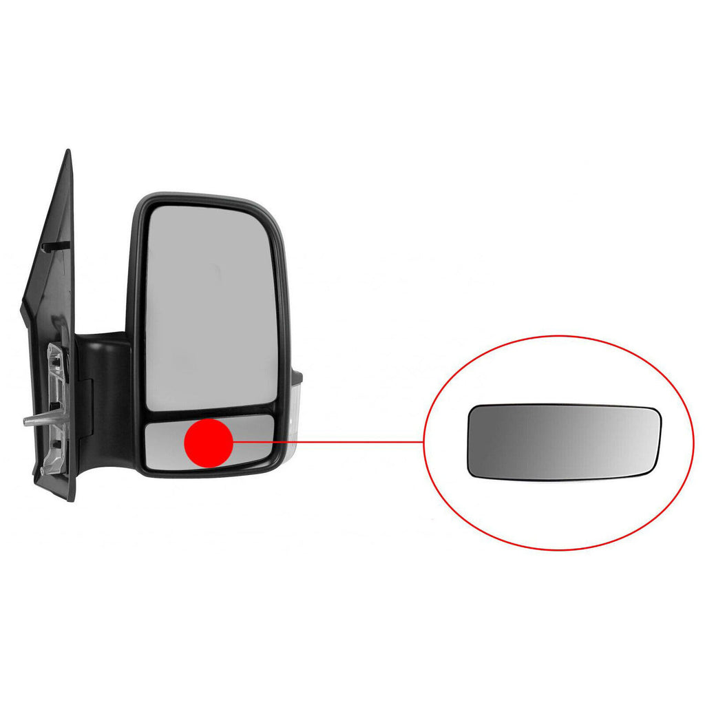Sprinter Crafter RH Wing Mirror Blind Spot Glass Heated  2006 Onwards 2E1857588E
