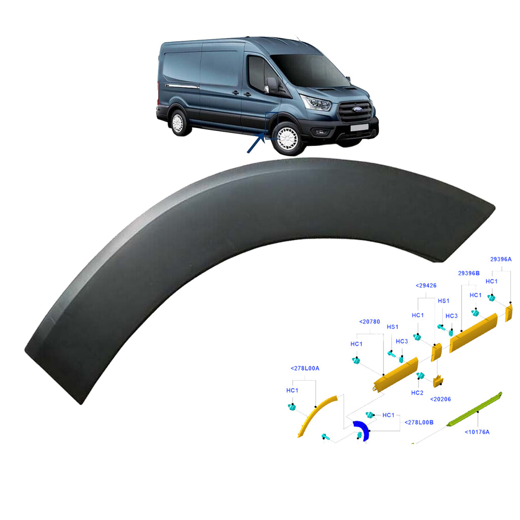 Ford Transit MK8 Front Right O/S Wheel Arch Trim Moulding 2014 Onwards 1844901
