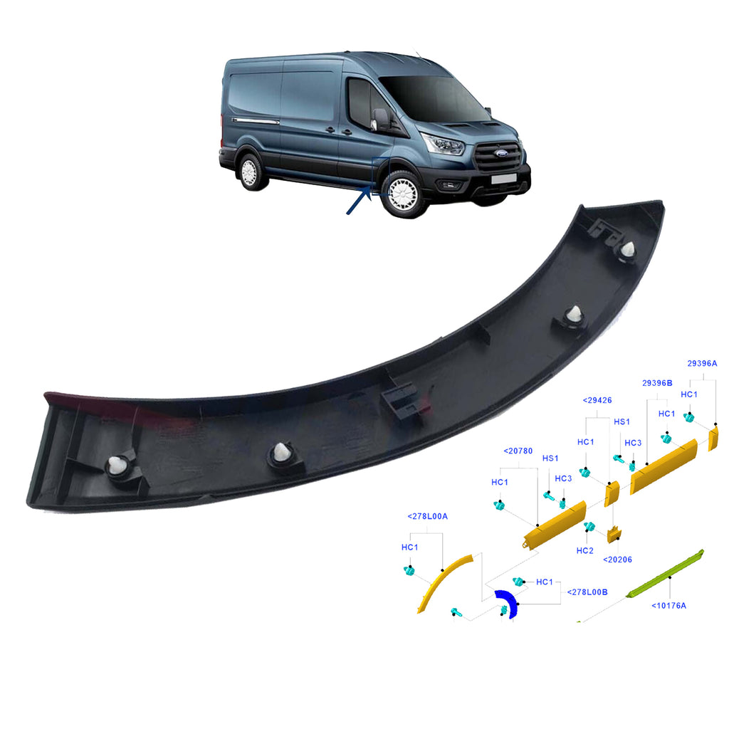 Ford Transit MK8 Front Right O/S Wheel Arch Trim Moulding 2014 Onwards 1844901