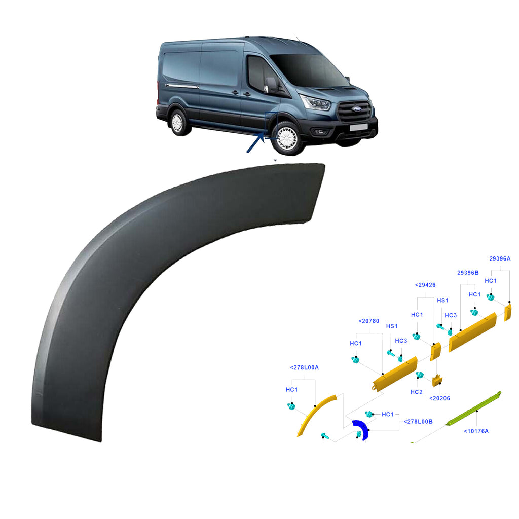 Ford Transit MK8 Front Right O/S Wheel Arch Trim Moulding 2014 Onwards 1844901