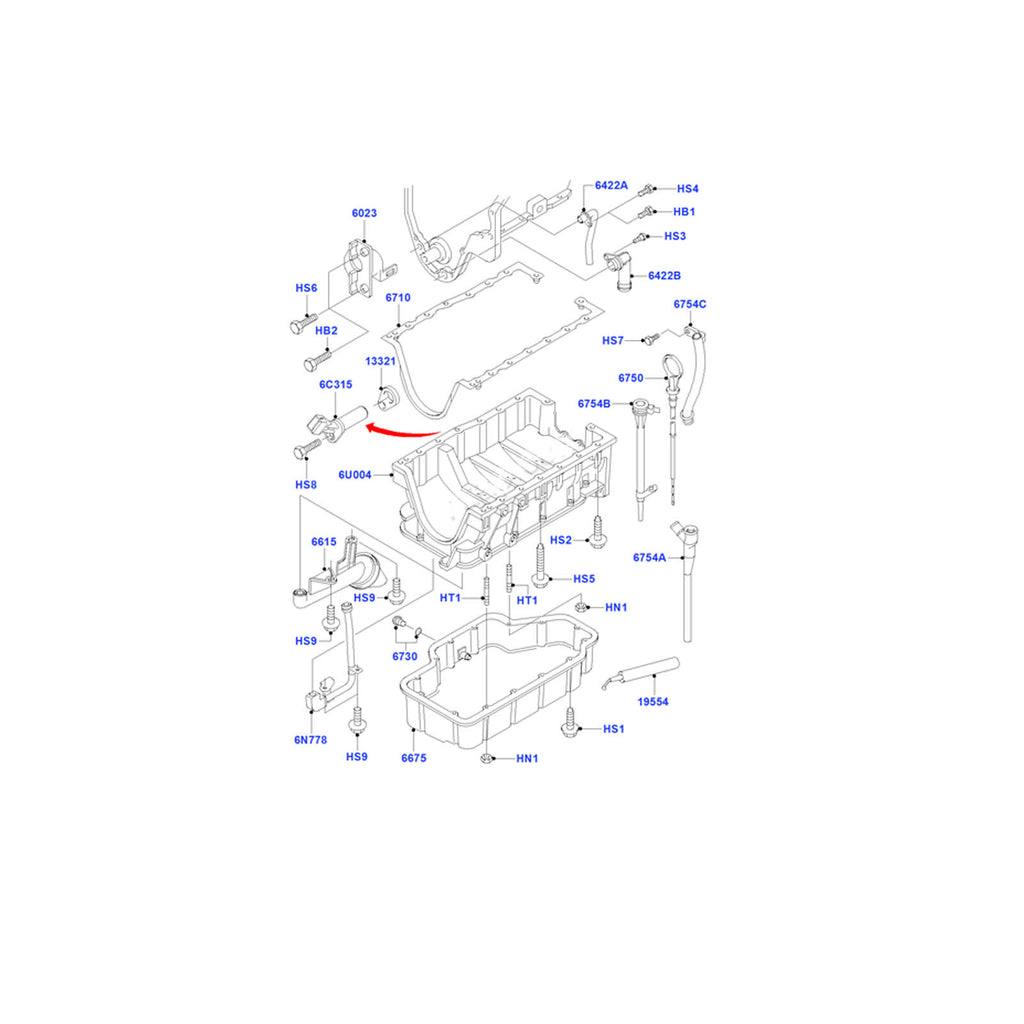 Ford C Max Courier Focus Connect Oil Pan Sump Pick Up Pipe YS6Q6615AD