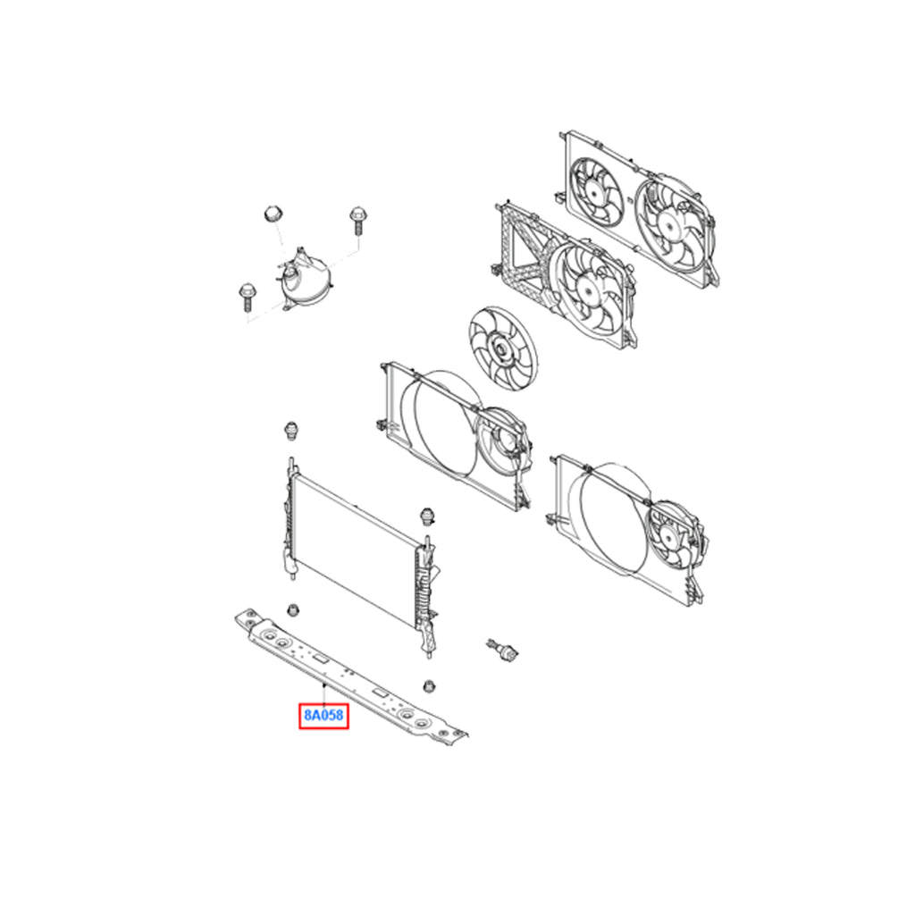 Ford Transit Radiator Botton Crossbar 2007 to 2013 6C11 8A058 AA