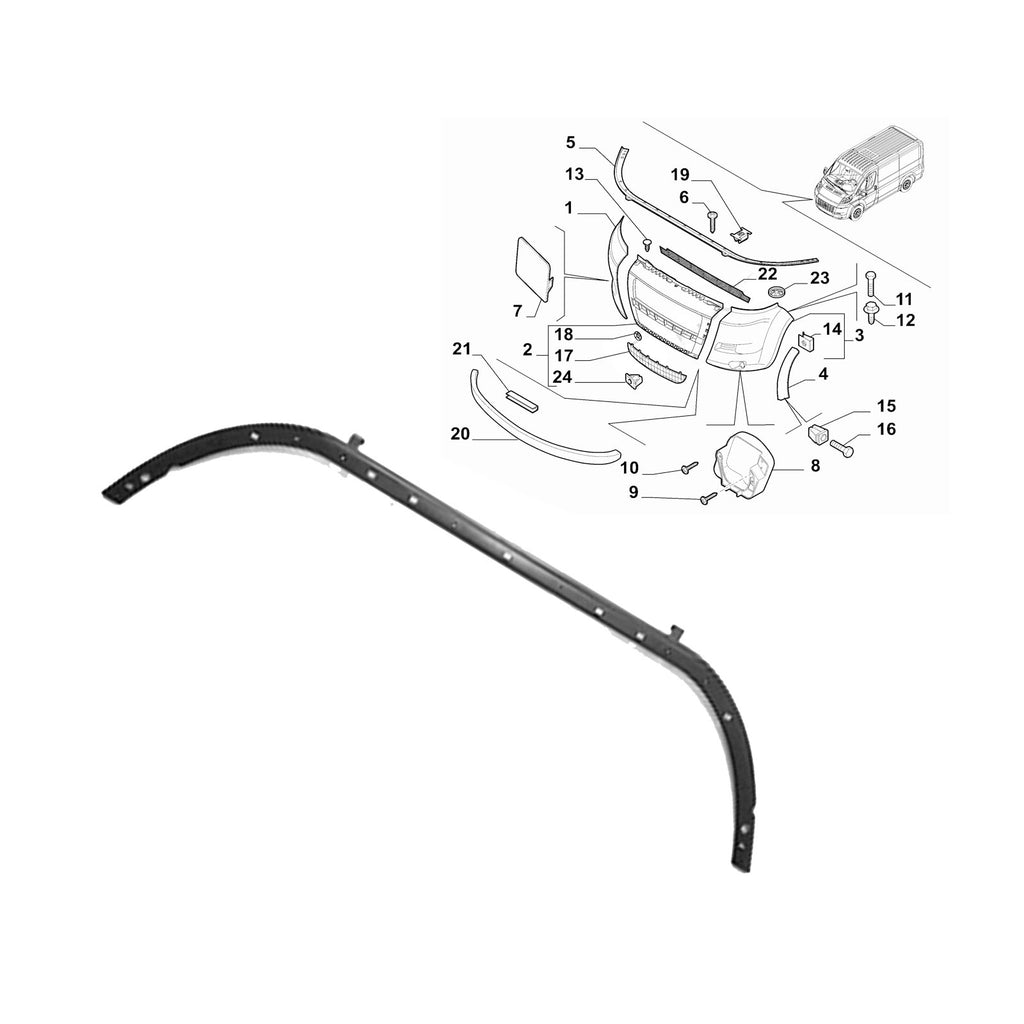 Fiat Ducato Boxer Relay Front Bumper Support Reinforcer Upper Link 2006 to 2014 1347922080