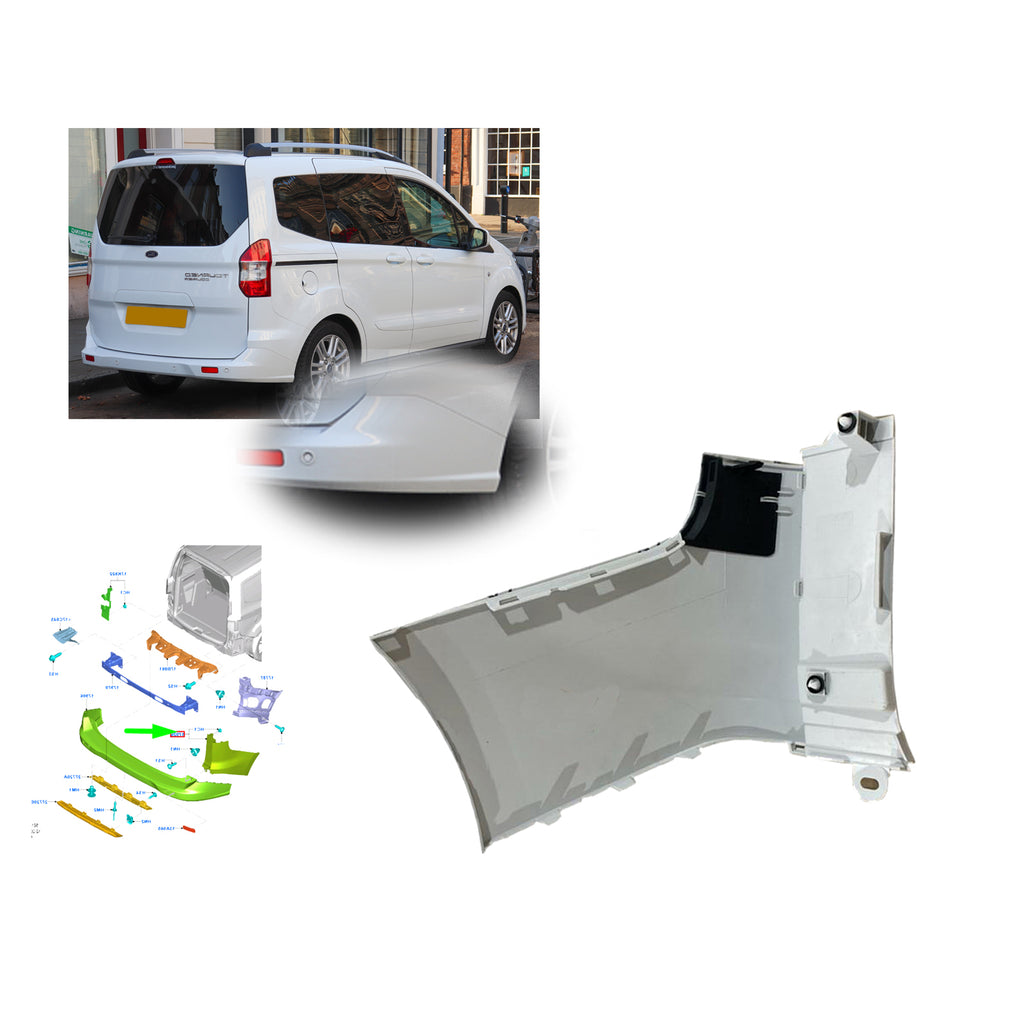 Ford Tourneo Courier Rear Bumper Right Side Corner End Cap ET7617926DC5CND