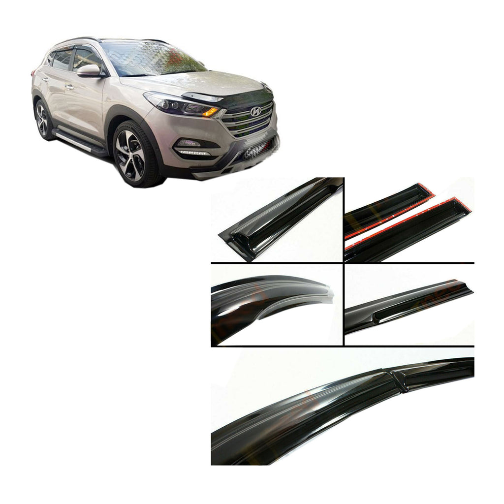 Hyundai Tucson Wind Rain Sun Smoke Deflectors 4 Pcs
