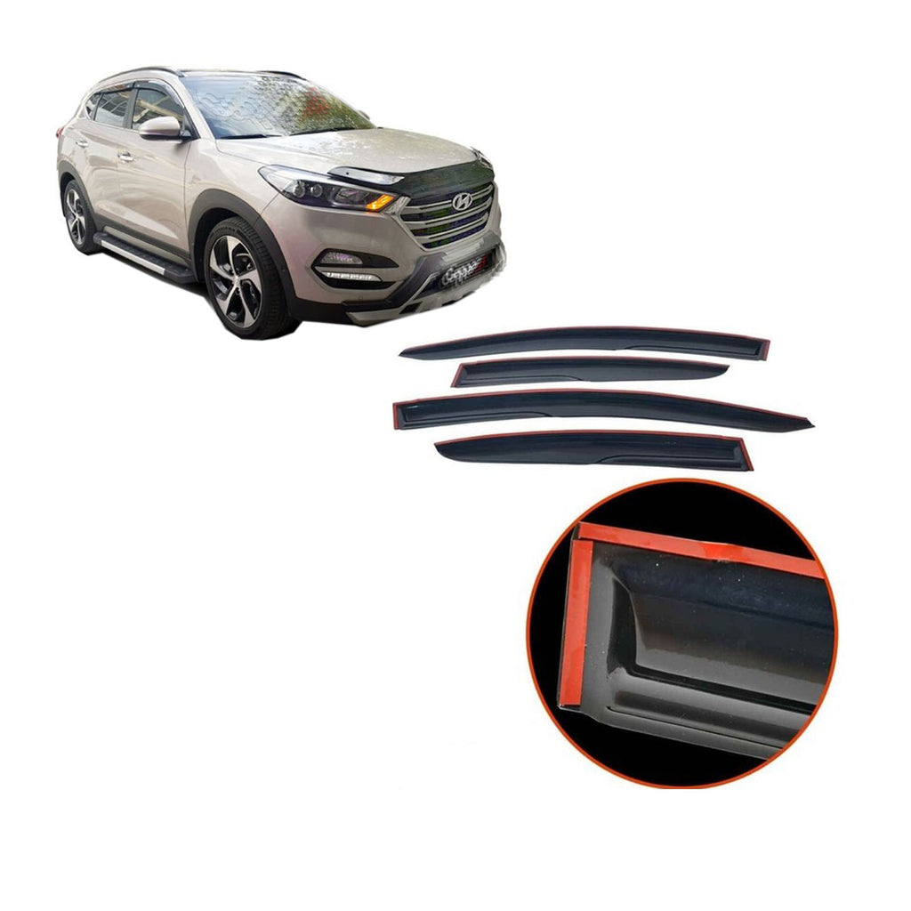 Hyundai Tucson Wind Rain Sun Smoke Deflectors 4 Pcs