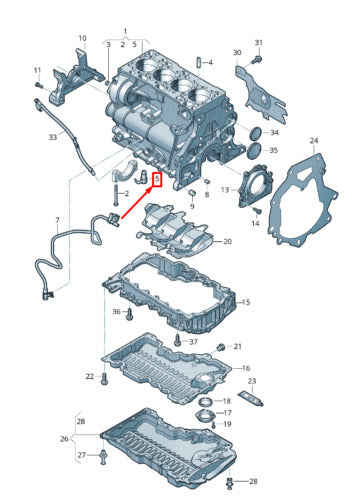 VW Golf VI 5K MK6 Single Sump Oil Spray Jet 03C103157A