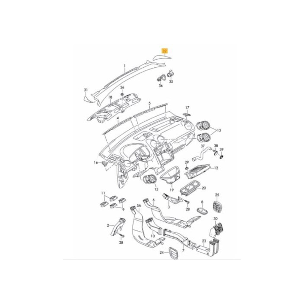 VW Caddy Windscreen Scuttle End Trim Lower Right Side 04 to 10 2K5819448B