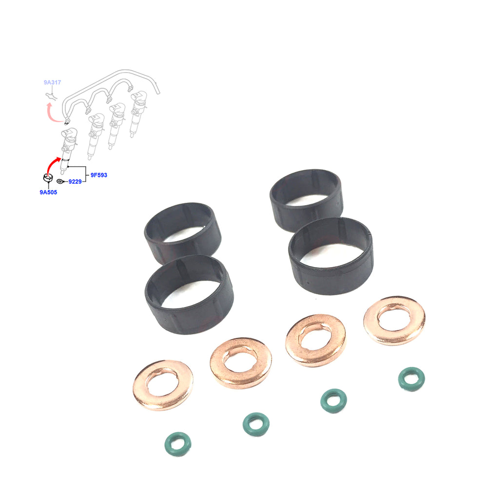 Ford Fiesta Fusion 1.4 TDCi Fuel Injector Seal Washer Oring Set 1204698