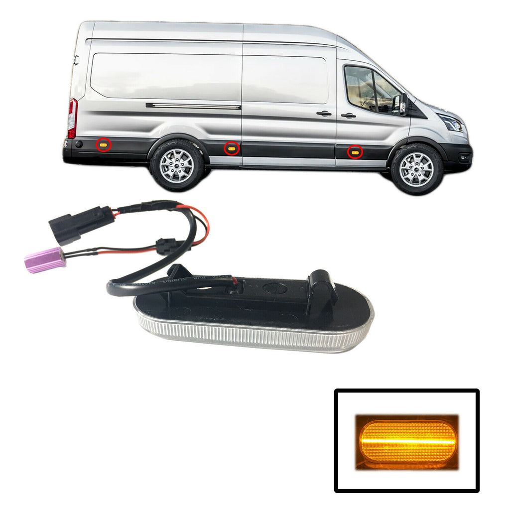 Ford Transit Mk8 Clear Led Side marker Amber Lamp