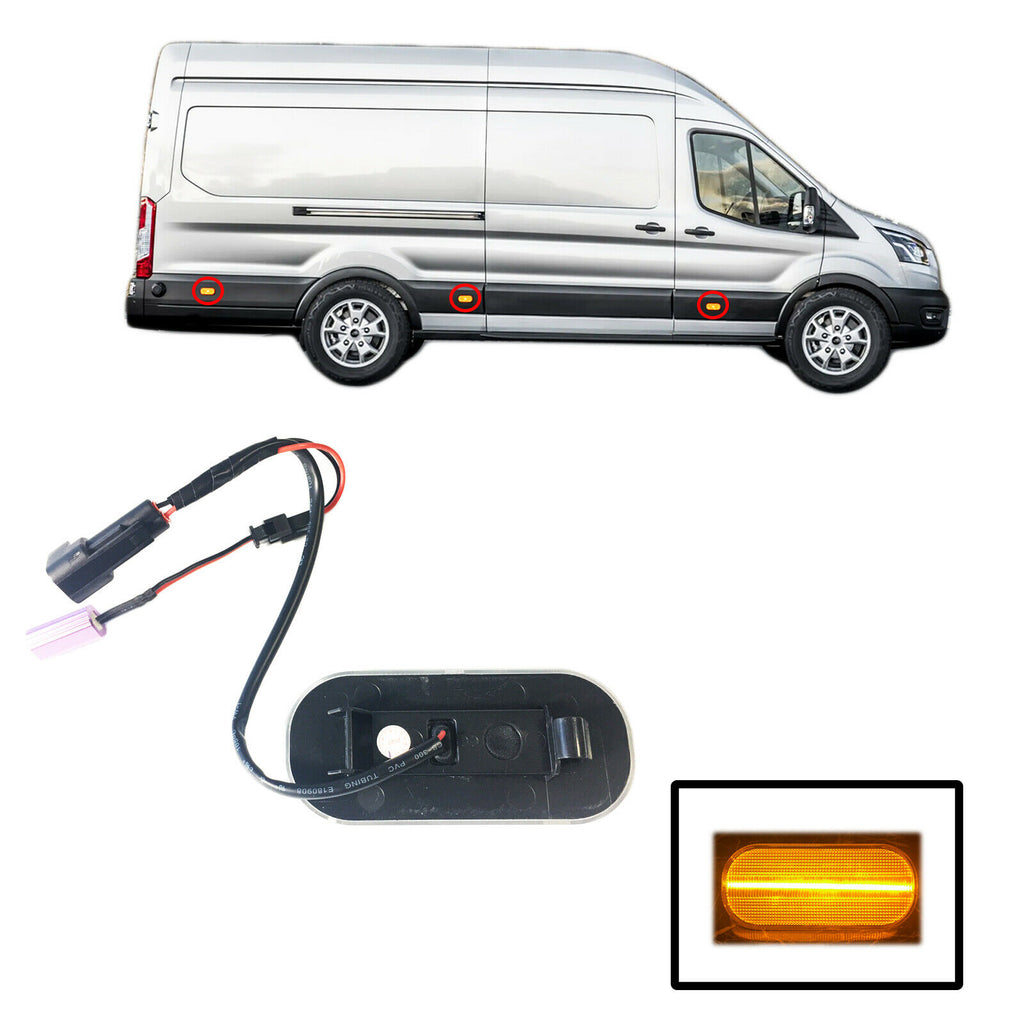 Ford Transit Mk8 Clear Led Side marker Amber Lamp