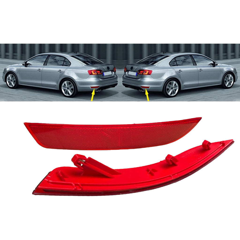 Right Left Rear Bumper Reflector Lens For VW Jetta 2010 to 2018 5C6945105A 5C6945106A