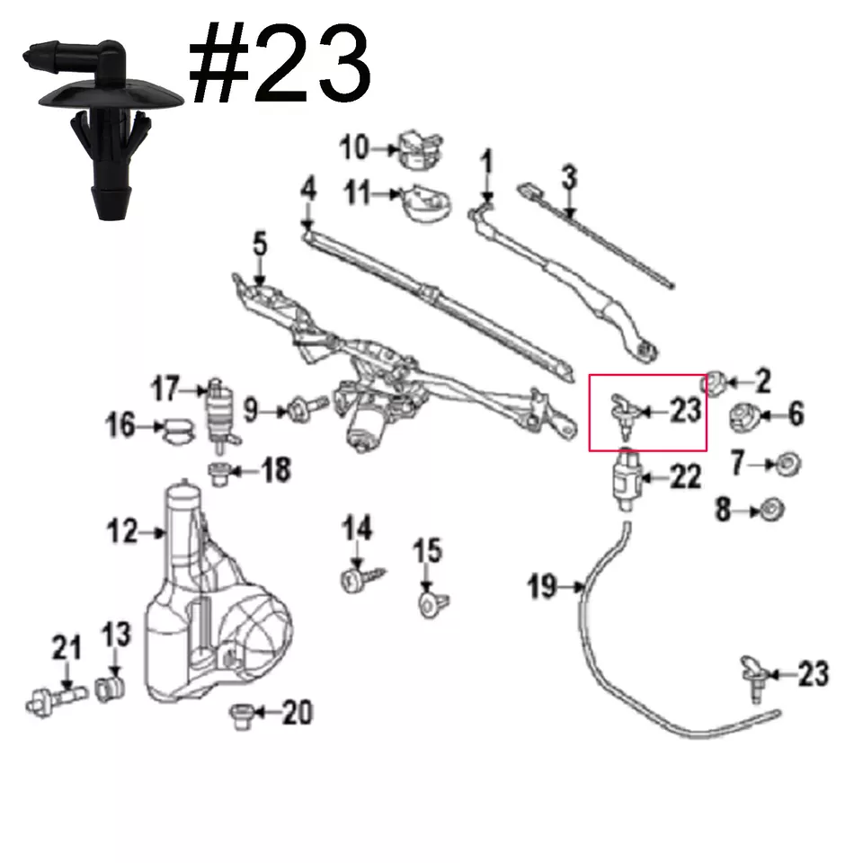 2X Auto Car Windscreen Washer Hose Connector For Mercedes-Benz Sprinter MB100