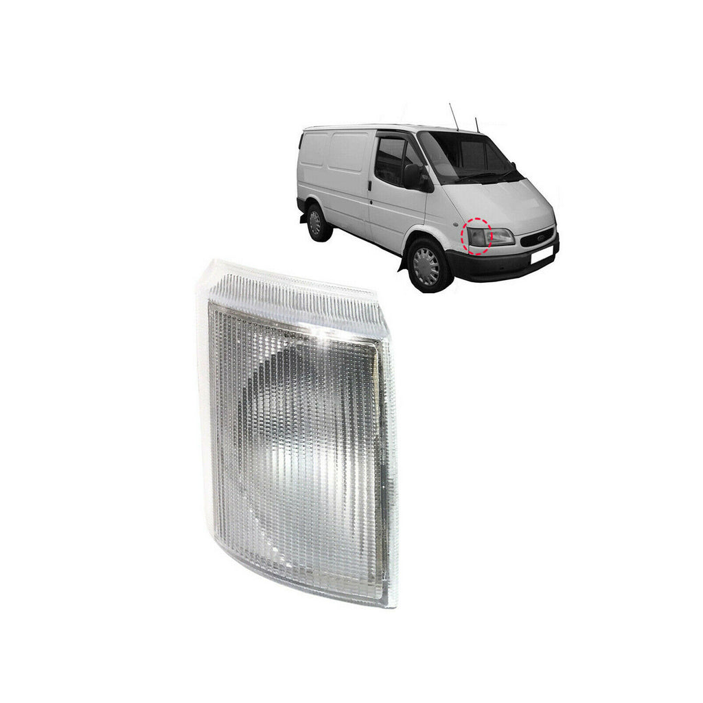 A PAIR OF FRONT CORNER INDICATOR LAMPS CLEAR LENS LEFT RIGHT FITS FORD TRANSIT MK4, MK5