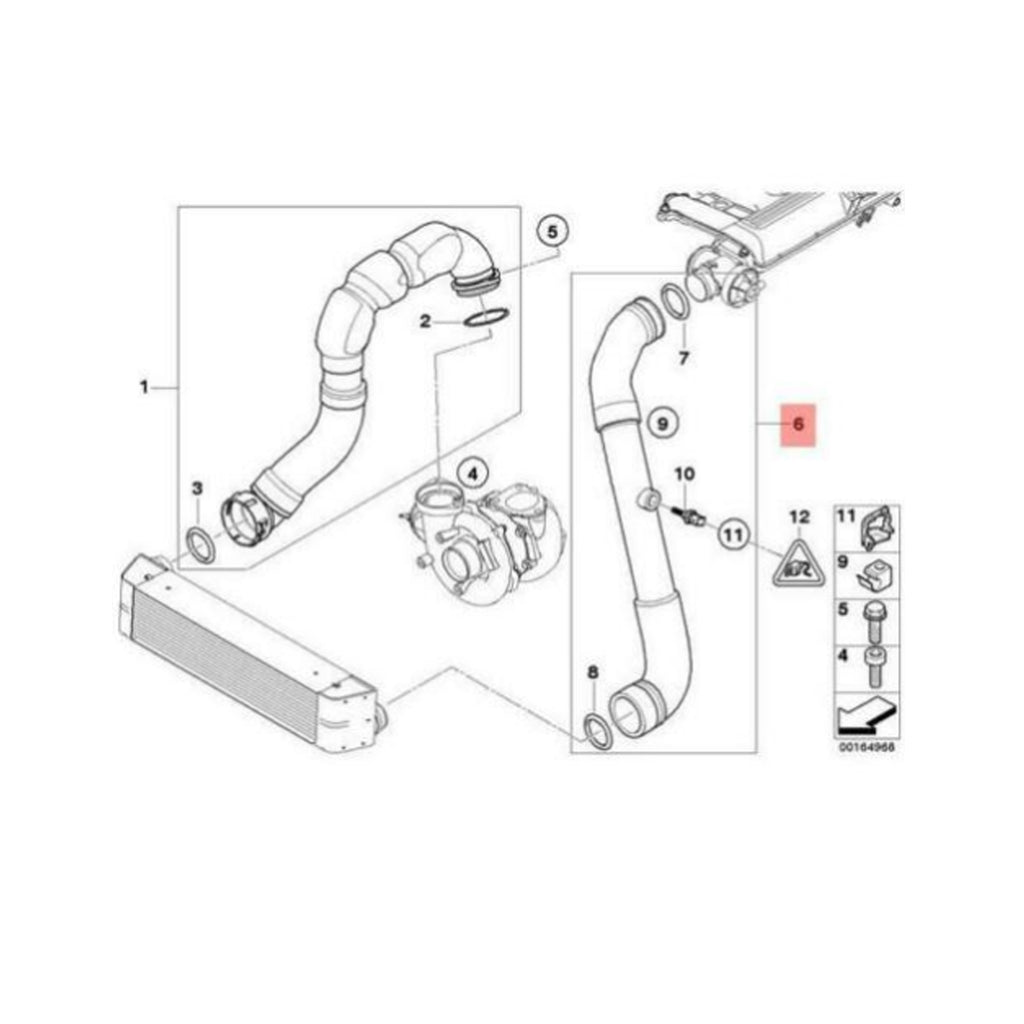 Intercooler Pipe Turbo Hose Fits Bmw E46 330D 330XD 330CD 11617799398 