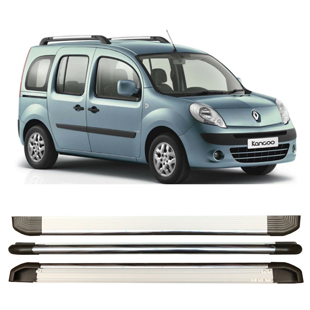 Sahra Silver Side Steps Running Boards Fits Renault Kangoo 2008 Onwards