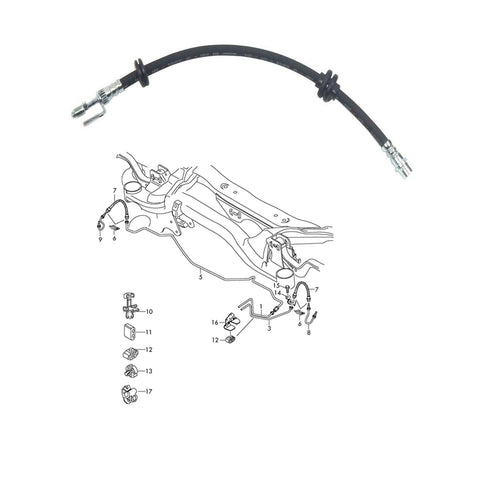 Front Brake Hose Line Pipe 2x Fits Renault Latitude 2010 Onwards 01415