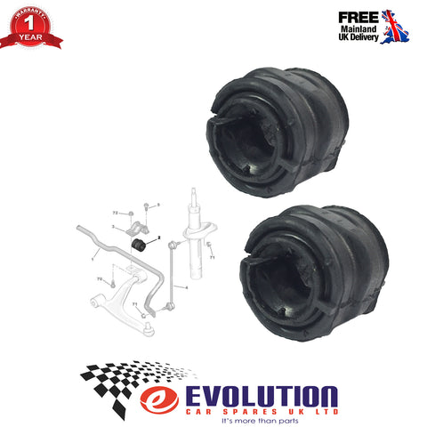 2 X FRONT STABILIZER MOUNTING RUBBER ANTI ROLL BAR BUSH FITS PARTNER, BERLINGO