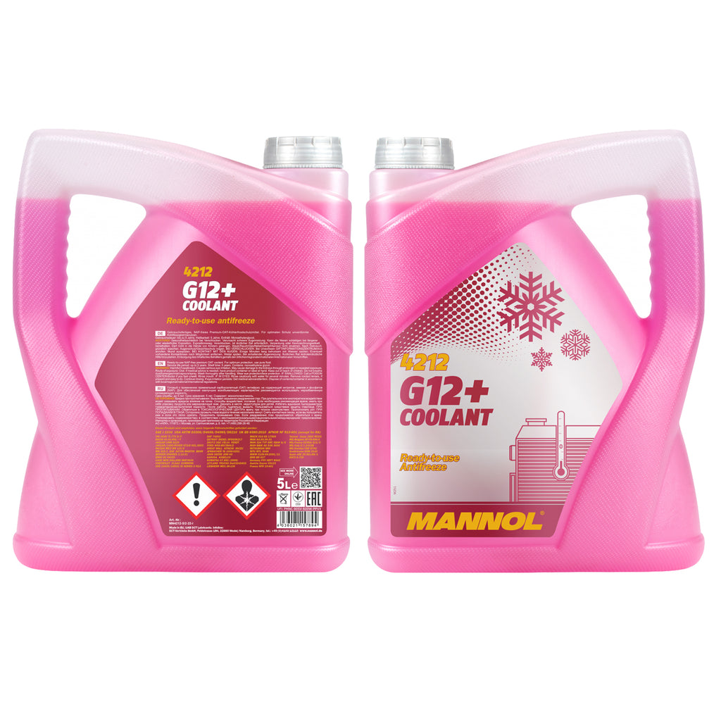 5L Mannol G12+ 4212 2x Coolant Red Antifreeze -30°C +125