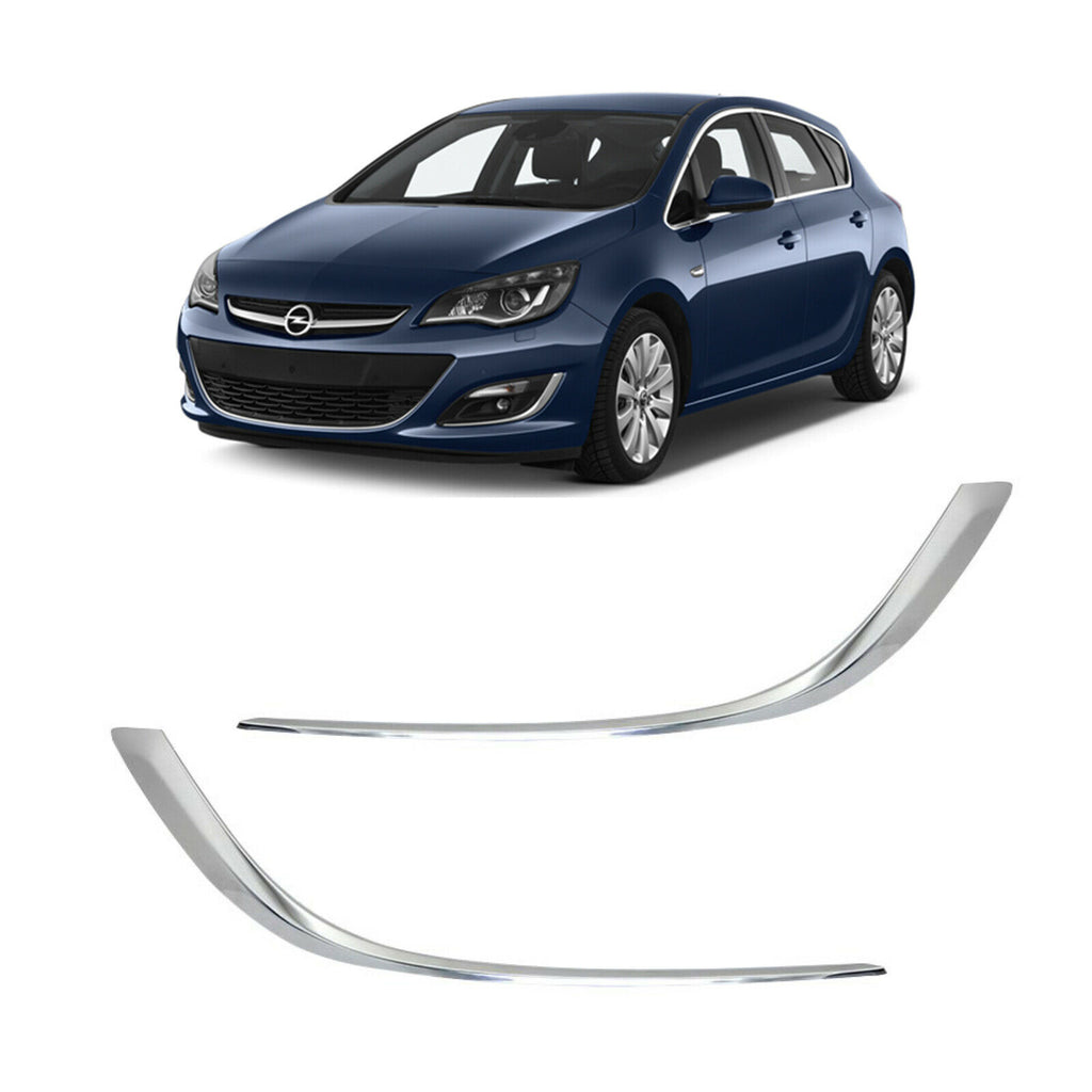 Front Rh Lh Fog Light Frame Chrome Bar Fits Vauxhall Astra MK6 2012 to 2015