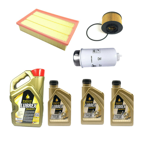 Ford Transit MK6 Service Kit Oil Air Fuel Filter 8L Lubrex 5W 30 2000 to 2006