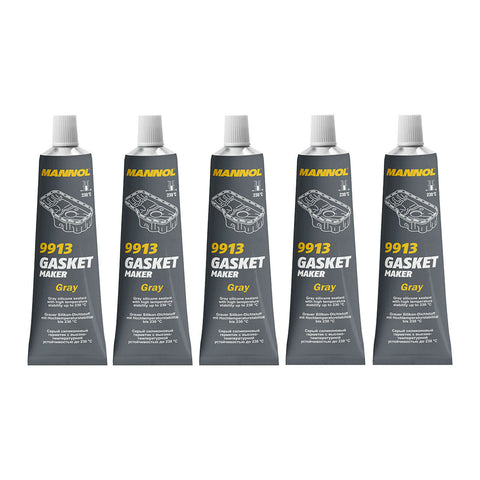 5 X MANNOL 9913 TUBE RTV SILICONE SEALANT GRAY GASKET MAKER HIGH TEMP SEALANT