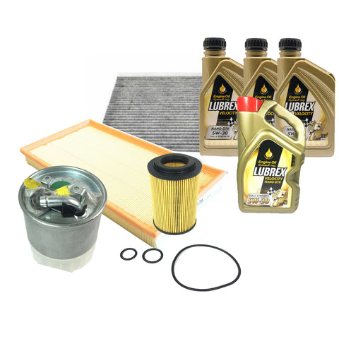 Service Kit Air Cabin Pollen Air Oil Fuel Filter And 8L Lubrex 5W-30 Engine Oil