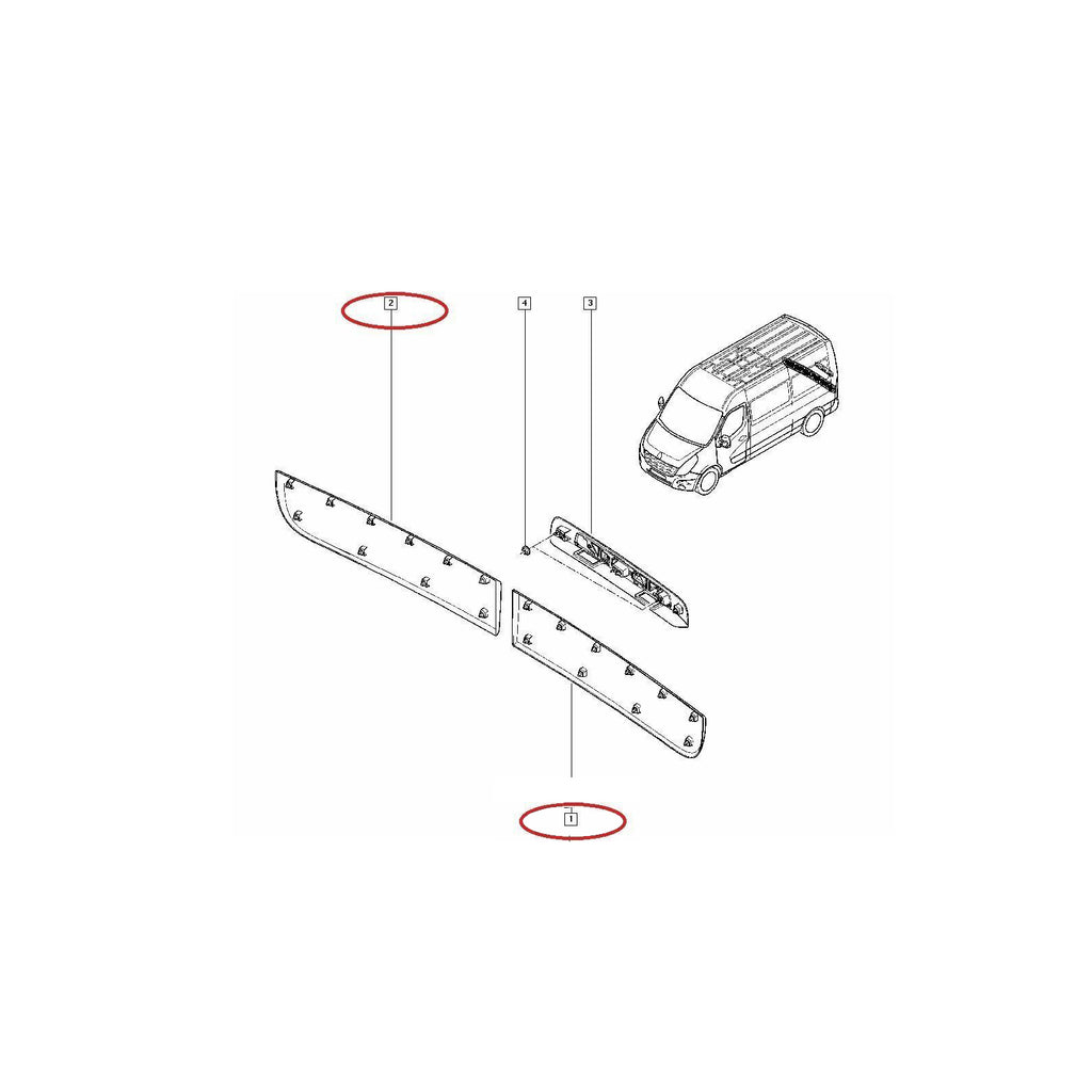 Renault Master III Right And Left Side Trunk Door Band  Vauxhall Movano