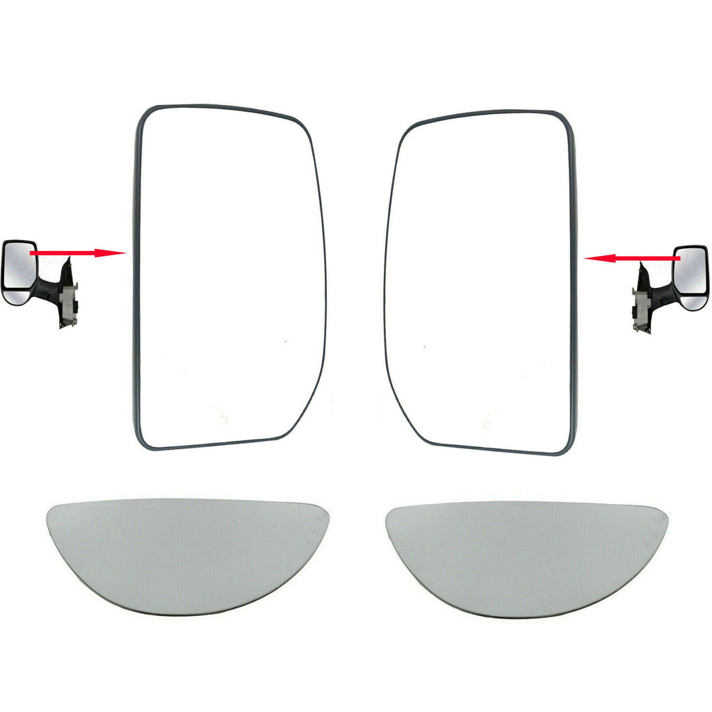 Transit MK6 MK7 Side Wing Mirror Glass Blind Spot Mirror Glass Set 4059969