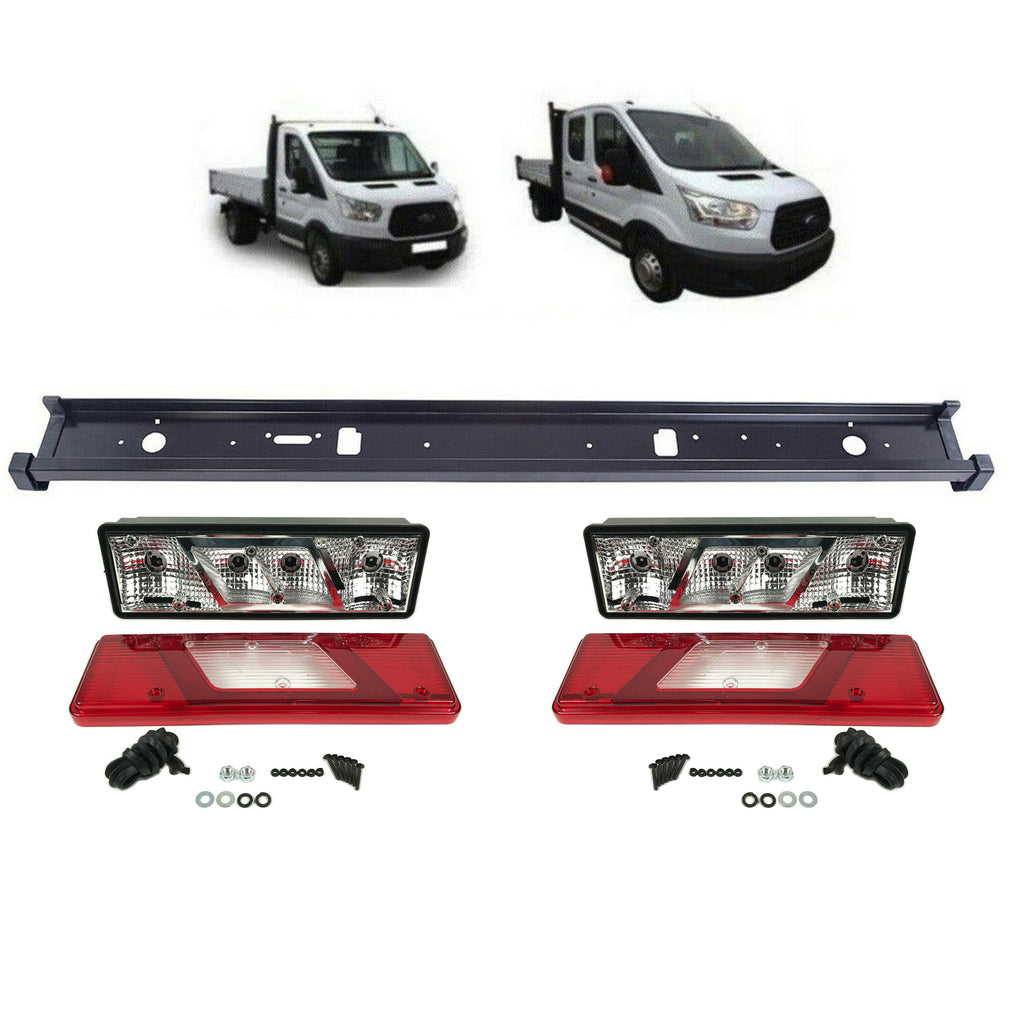 Tipper Rear Bumper Complete Light Lens Set Fit Ford Transit Mk8 2014 On 1831334