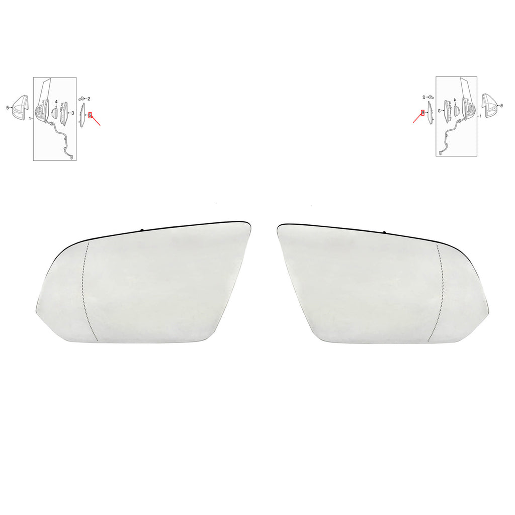 Mercedes-Benz Vito W447 Front Door Mirror Glass Set 16 to 19 A4478111600