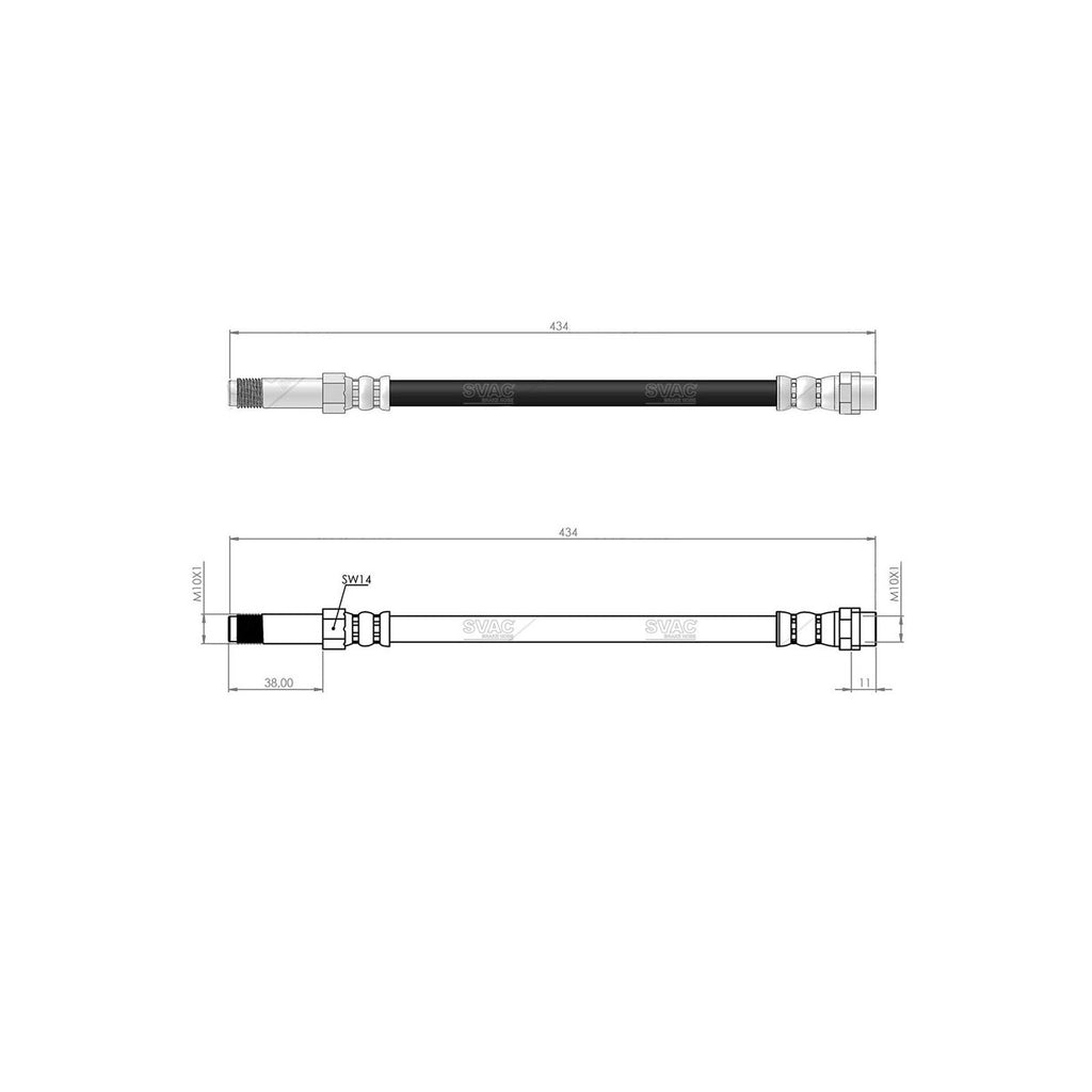  Mercedes Benz M Serie W163 1998 to 2005 Rear Brake Hose Set 1634201348