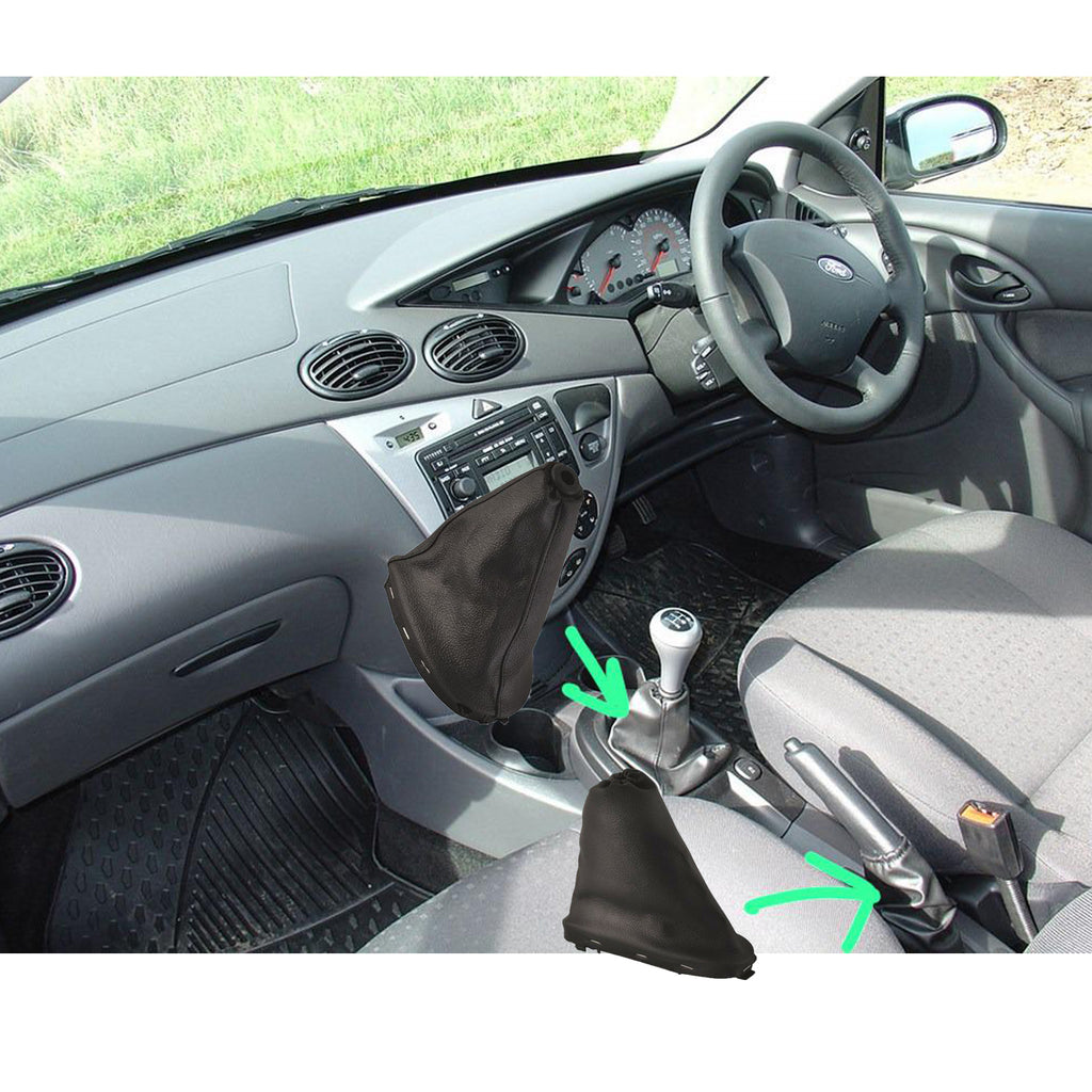 Ford Focus MK1 Black Gear Lever Gearstick Gaiter and Parking Handbrake Gaiter 98 to 04 