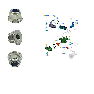 6 X FLAT SEAT HEXAGON M6 NUTS FOR FITS FORD VARIOUS MODEL AND ASSEMBLY, 4717807