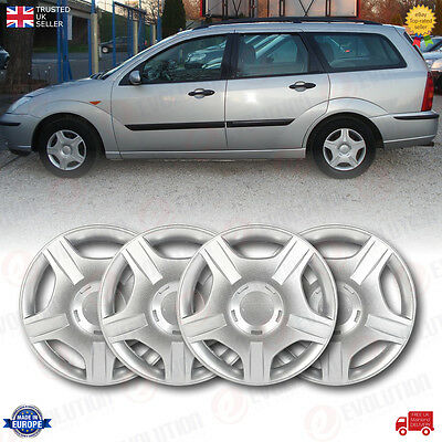 FORD FOCUS MK1 1998/04 14 ABS PLASTIC SILVER WHEEL TRIM SET (SET OF 4 PCS)