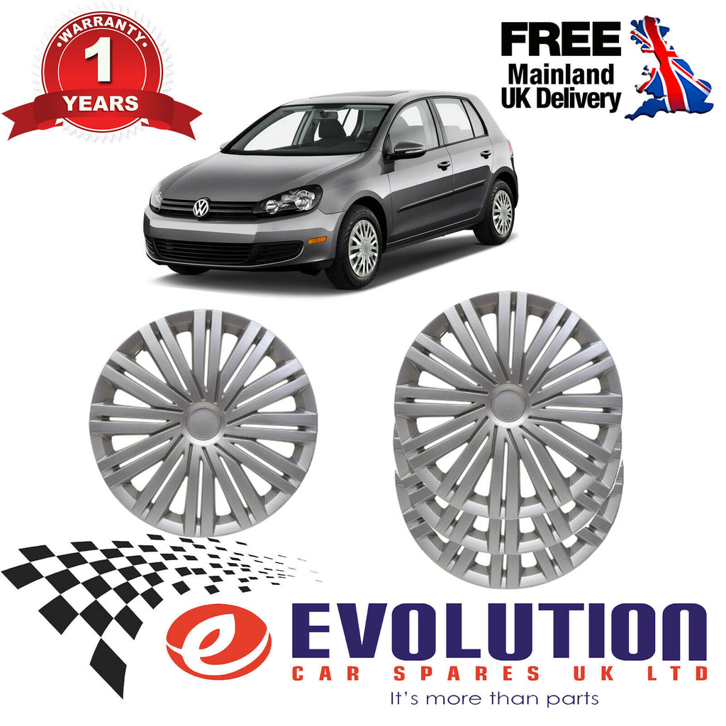 4 X 14 UNBREAKABLE SILVER WHEEL TRIM COVER VW VOLKSWAGEN