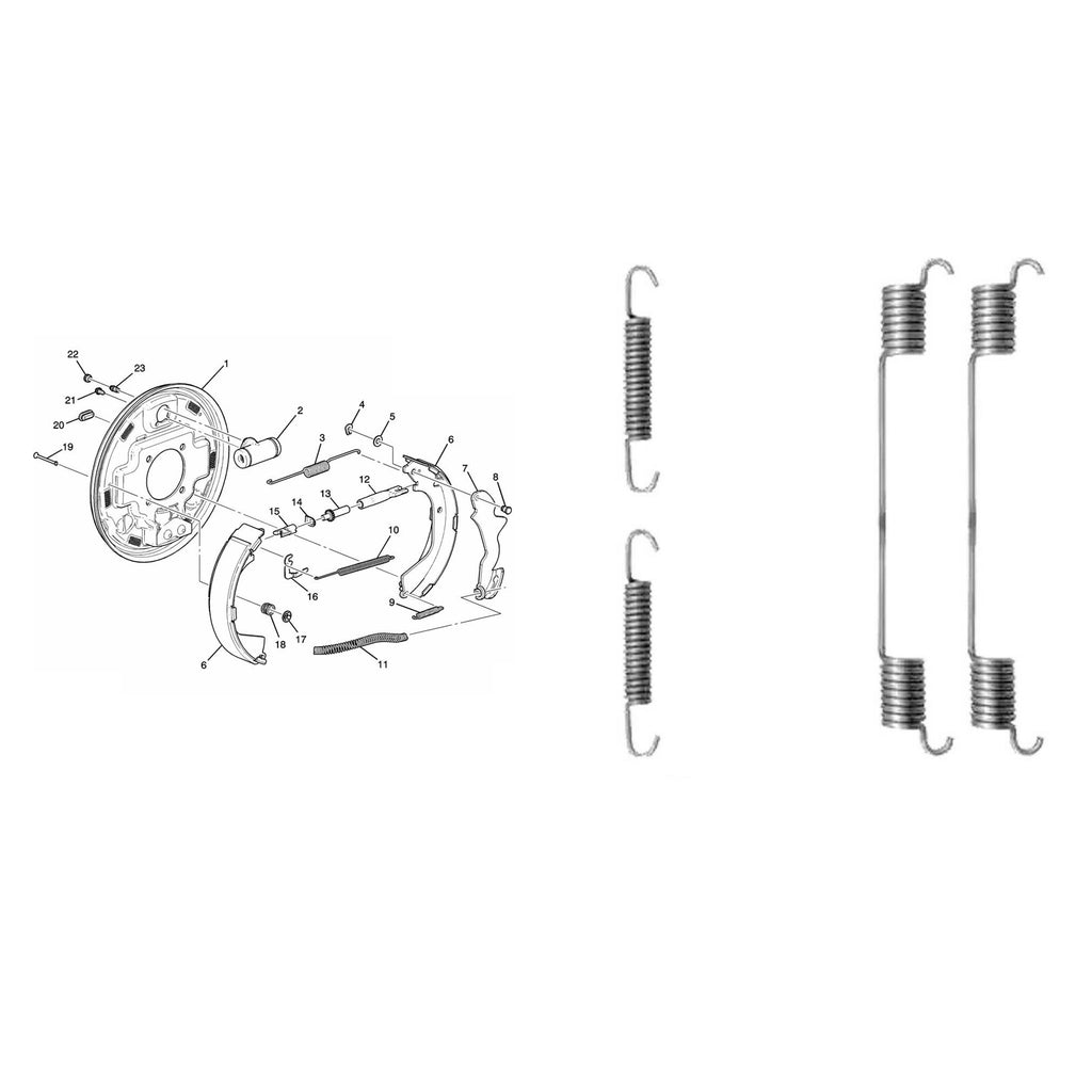 Rear Brake Shoe Fitting Kit Springs Fits Fiat Ford Lancia 4387350