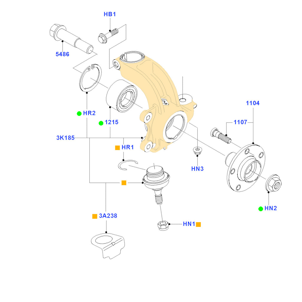Hub Knuckle Front Right Side Fits Ford Transit Connect 2002 to 2013 1439601