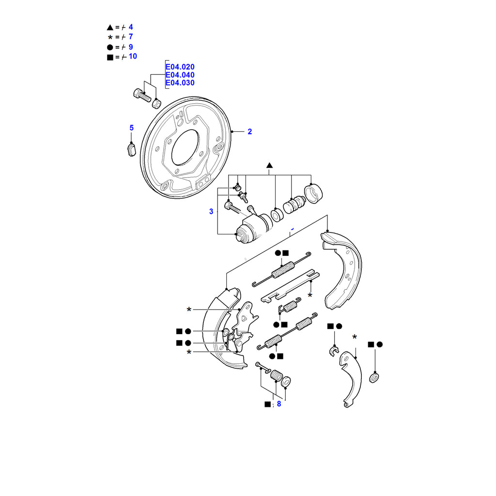 Rear Brake Shoe Set Fits Ford Transit MK3 MK4 MK5 1985 to 2000 92VB2200BA