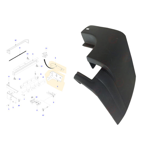 Ford Transit Bumper Right Side End Cap 2000 to 2013 1367857